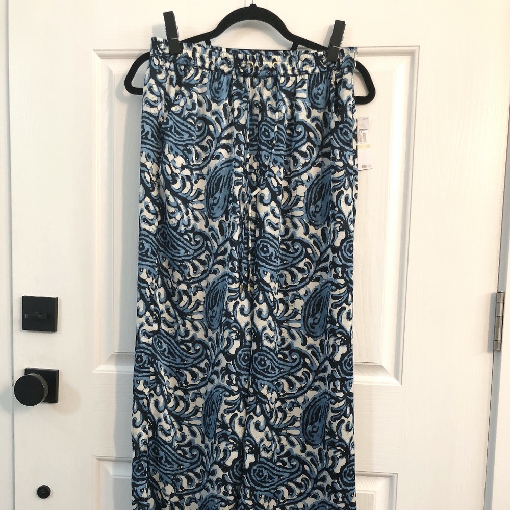 Michael Kors Heritage Blue Satin Pants
